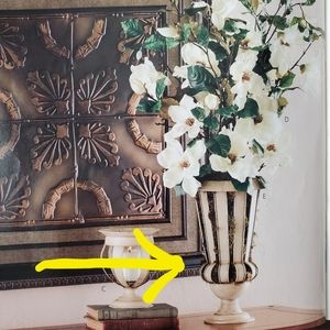 Celebrating Home Interiors Charleston Candle Urn Holder Lrg Metal painted rustic